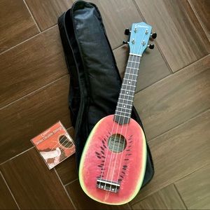 Adorable Watermelon Soprano Ukulele with Case and Extra Strings